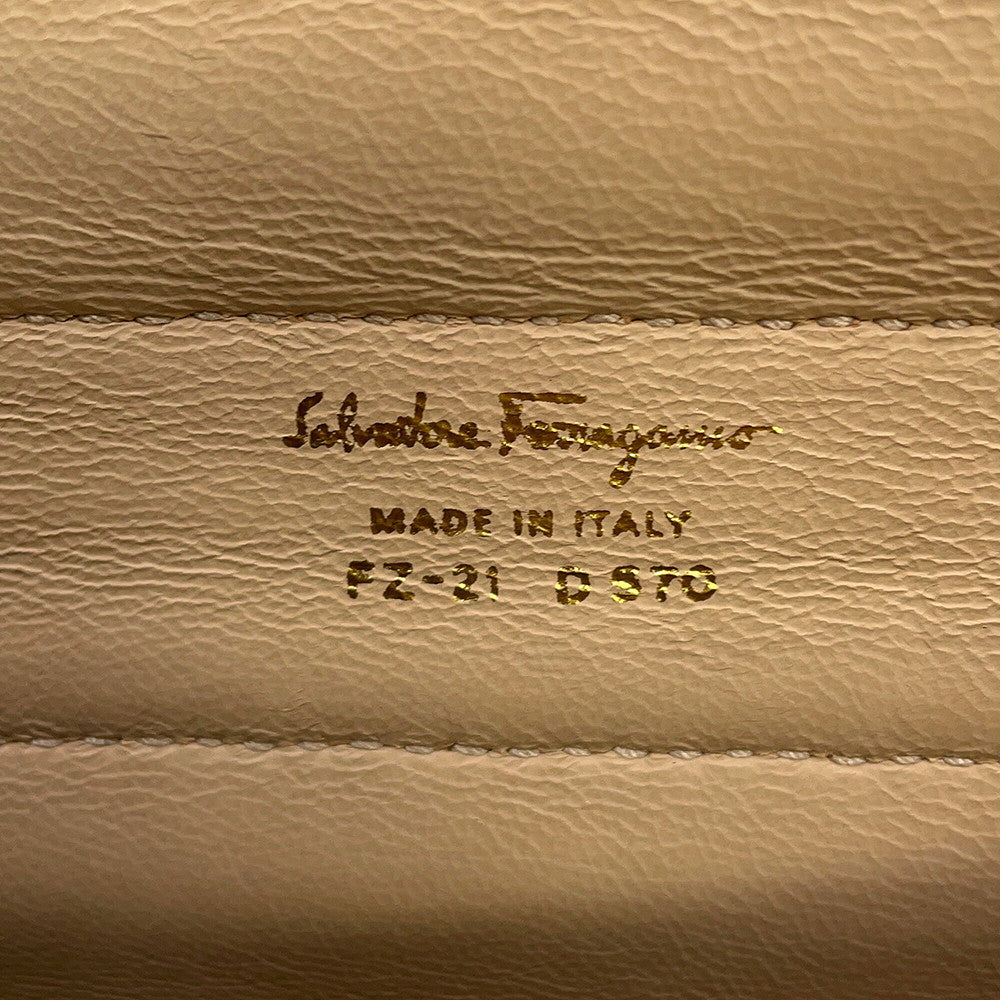 Ferragamo Sofia Gancini 2-way Bag Mimosa/White/Beige21D570 Calf Leather