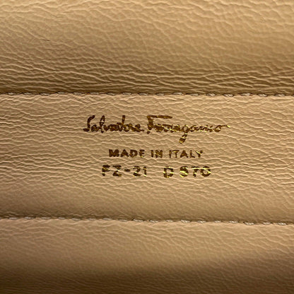 Ferragamo Sofia Gancini 2-way Bag Mimosa/White/Beige21D570 Calf Leather