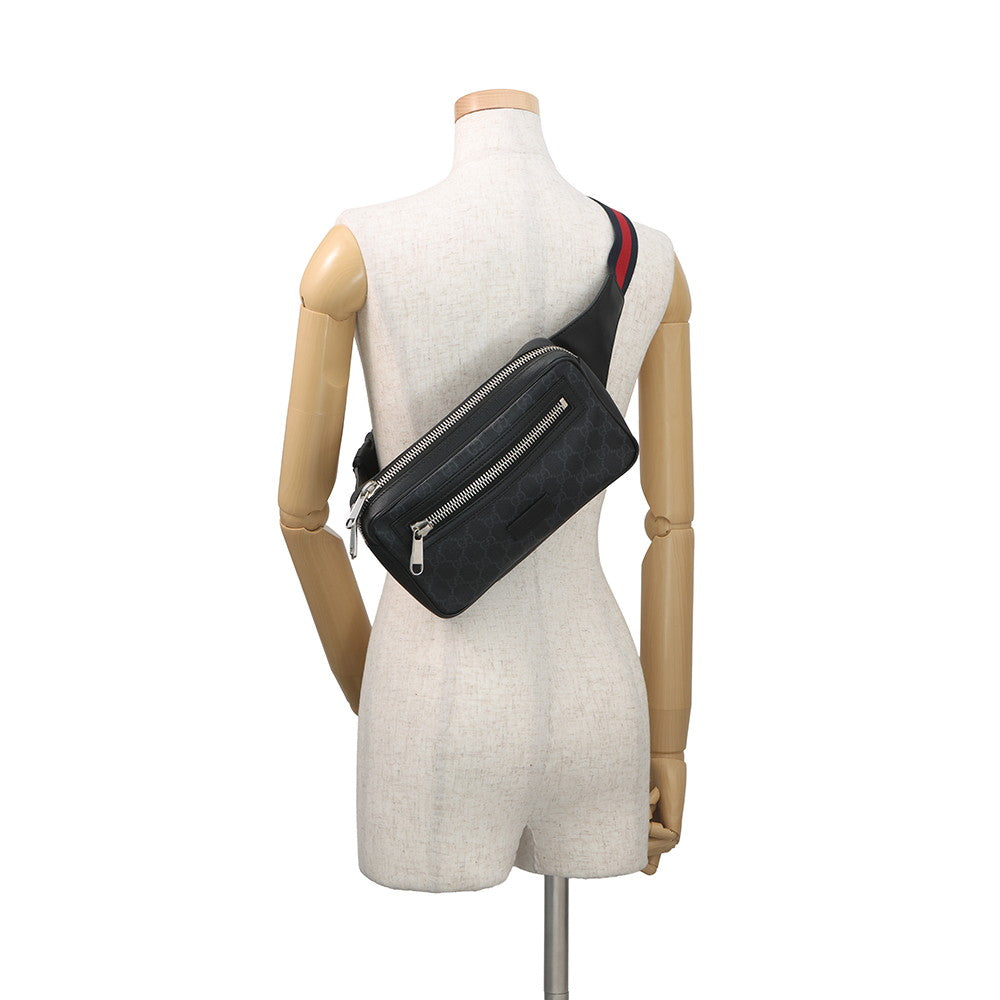GUCCI GG Supreme Crossbody Bag Black474293 GG Supreme Leather