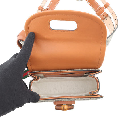 GUCCI Bamboo 1947 Waist Bag Beige/Brown681137 GG Supreme Leather Size Mini