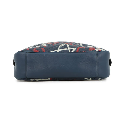 GUCCI GG Marmont Ghost Shoulder Bag Blue443499 Leather