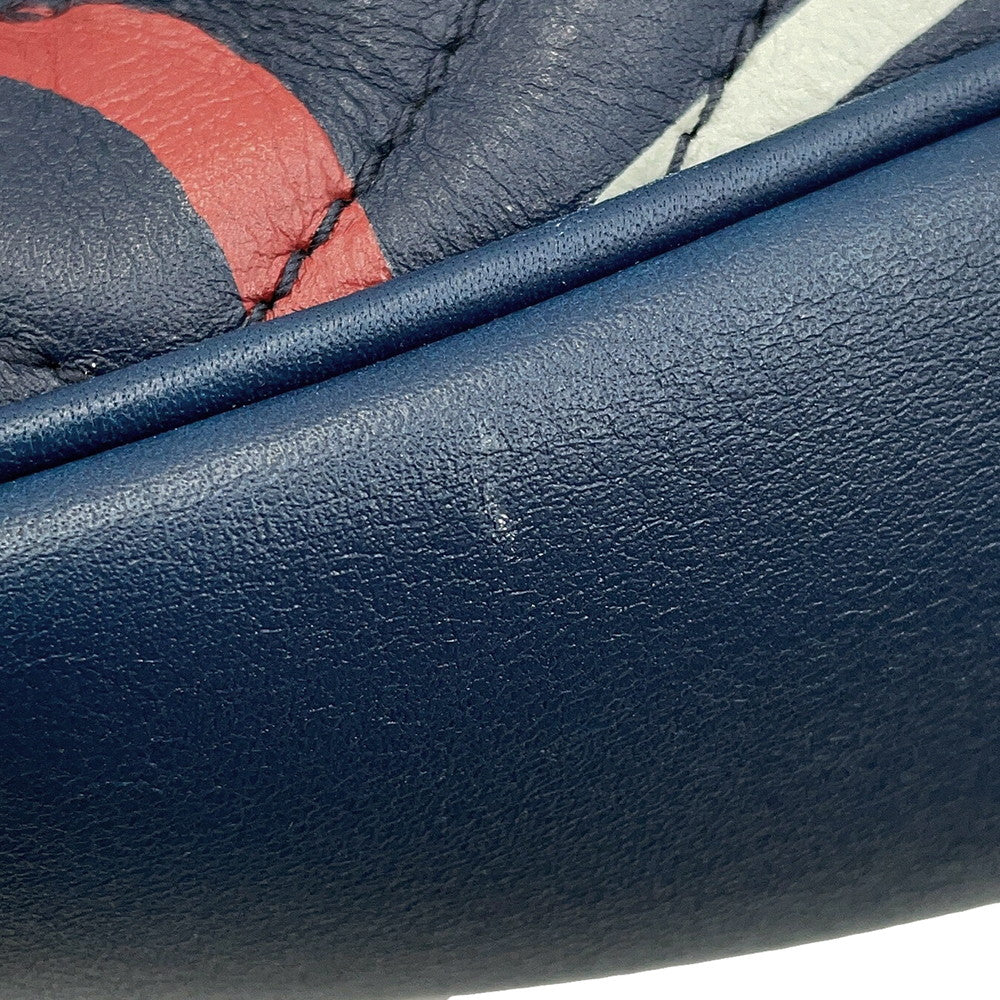 GUCCI GG Marmont Ghost Shoulder Bag Blue443499 Leather