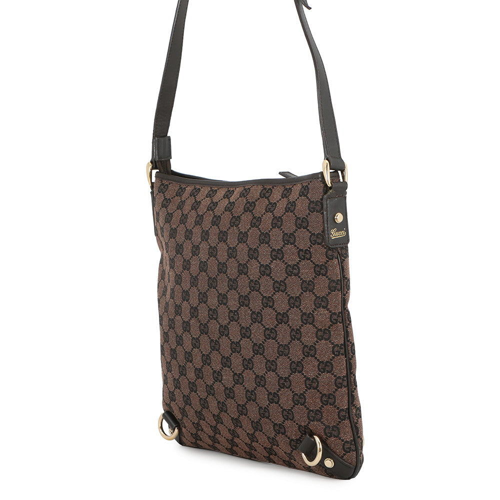 GUCCI GG Canvas Shoulder Bag Brown272400 GG Canvas Leather