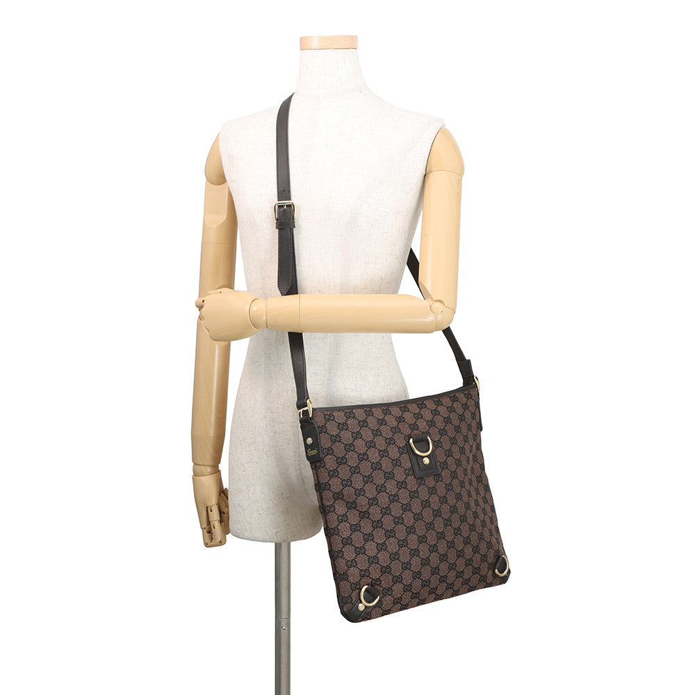 GUCCI GG Canvas Shoulder Bag Brown272400 GG Canvas Leather