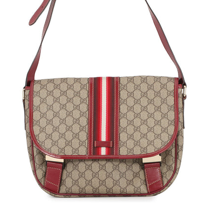 GUCCI Shoulder Bag Beige/Red201732 GG Supreme Leather
