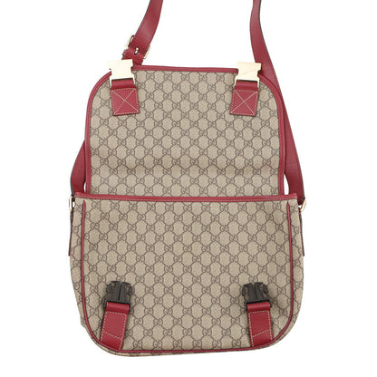 GUCCI Shoulder Bag Beige/Red201732 GG Supreme Leather