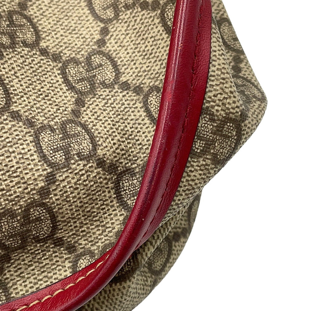 GUCCI Shoulder Bag Beige/Red201732 GG Supreme Leather
