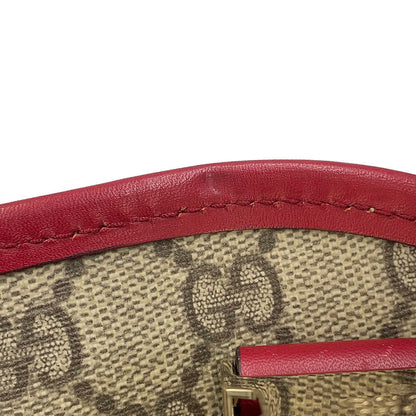 GUCCI Shoulder Bag Beige/Red201732 GG Supreme Leather