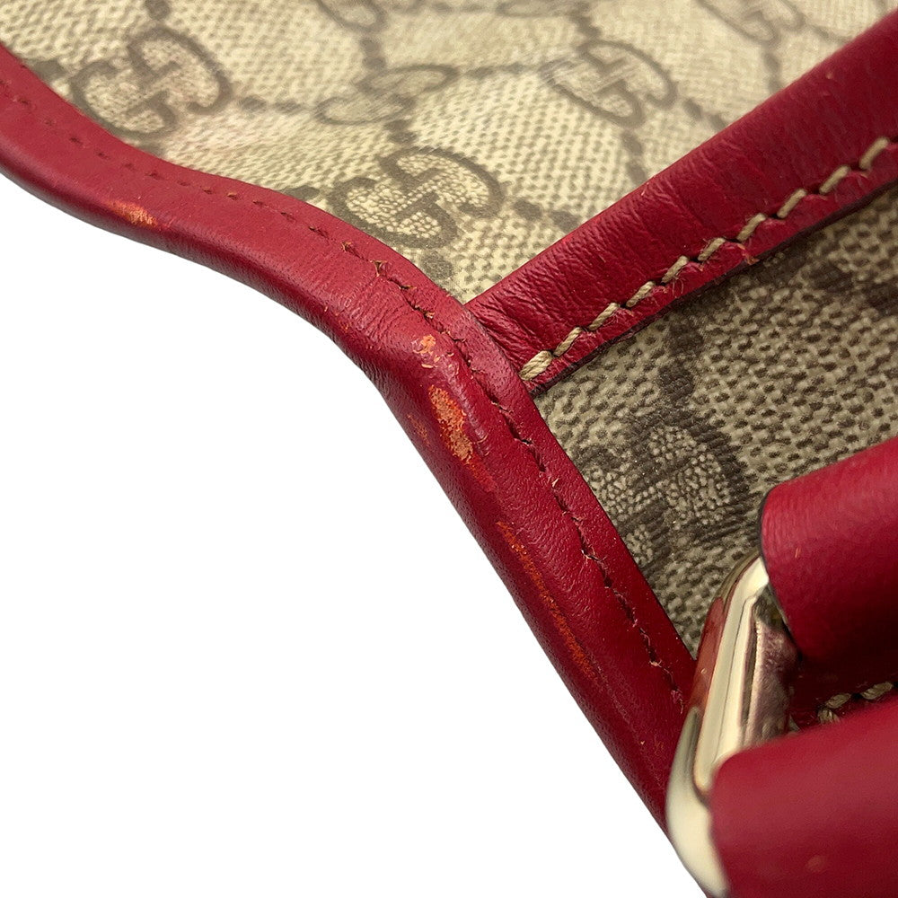 GUCCI Shoulder Bag Beige/Red201732 GG Supreme Leather