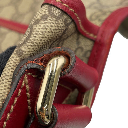 GUCCI Shoulder Bag Beige/Red201732 GG Supreme Leather