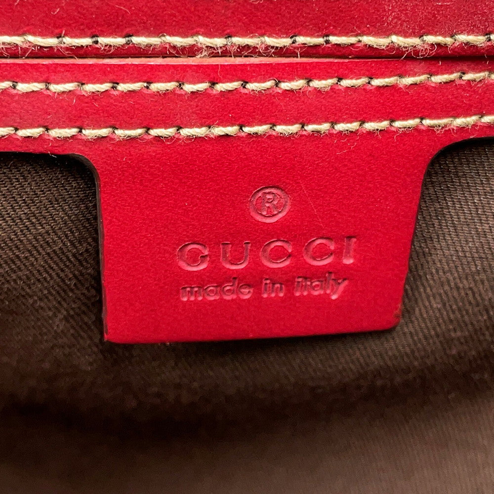 GUCCI Shoulder Bag Beige/Red201732 GG Supreme Leather