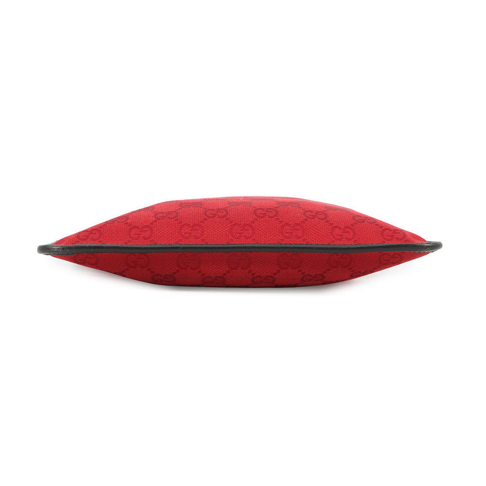 GUCCI GG Canvas Shoulder Bag Red/Black0190348 GG Canvas Leather