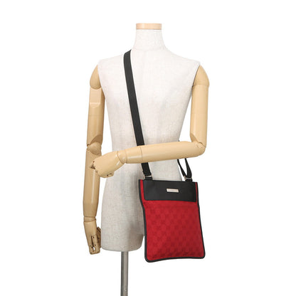 GUCCI GG Canvas Shoulder Bag Red/Black0190348 GG Canvas Leather
