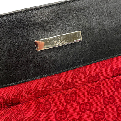 GUCCI GG Canvas Shoulder Bag Red/Black0190348 GG Canvas Leather