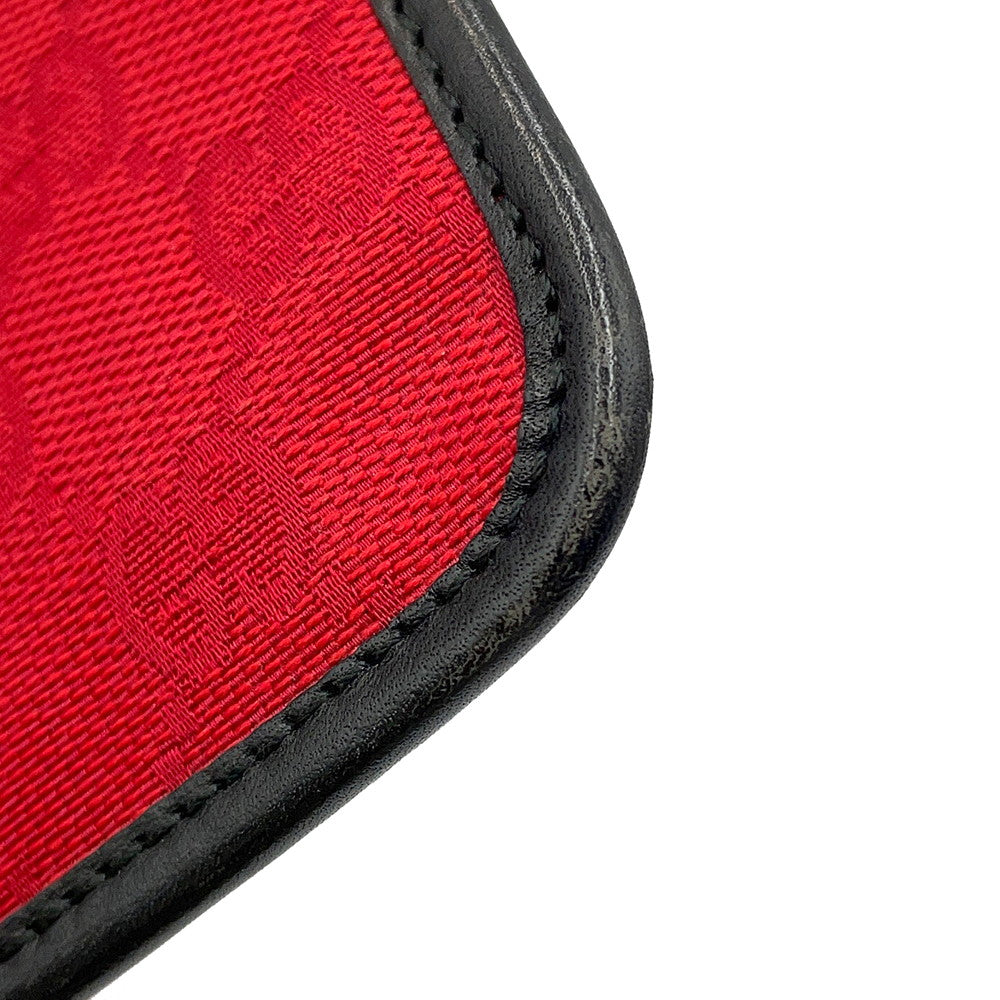 GUCCI GG Canvas Shoulder Bag Red/Black0190348 GG Canvas Leather