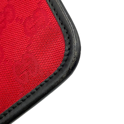 GUCCI GG Canvas Shoulder Bag Red/Black0190348 GG Canvas Leather