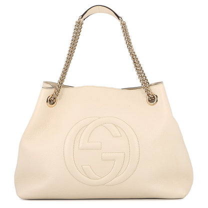 GUCCI Soho Interlocking G Tote Bag Ivory536196 Leather