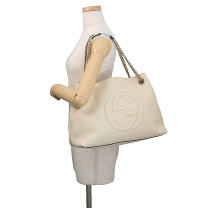 GUCCI Soho Interlocking G Tote Bag Ivory536196 Leather