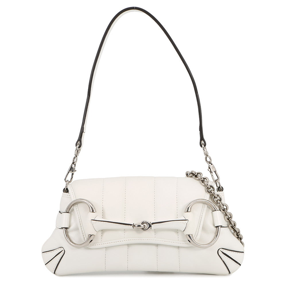 GUCCI Horsebit SmallBag White764339 Leather Size Small
