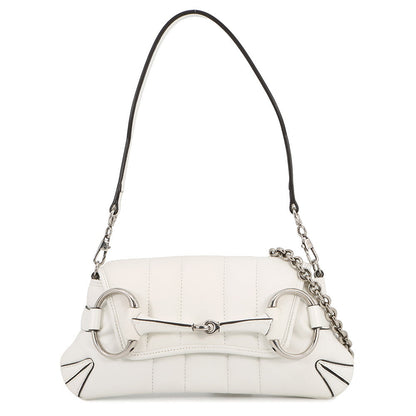 GUCCI Horsebit SmallBag White764339 Leather Size Small