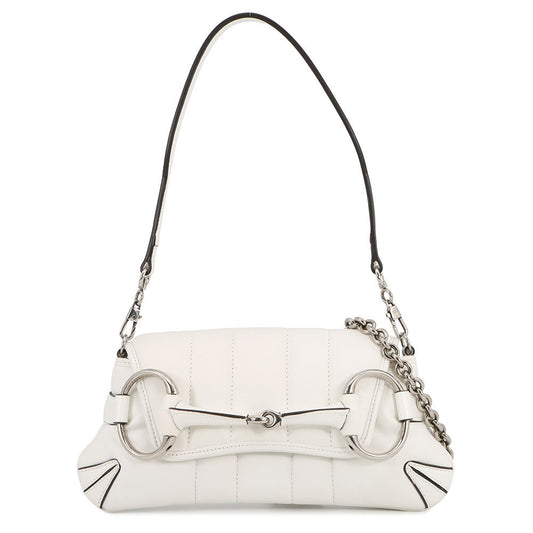 GUCCI Horsebit SmallBag White764339 Leather Size Small