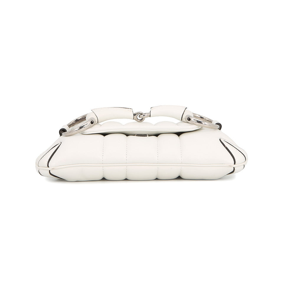GUCCI Horsebit SmallBag White764339 Leather Size Small