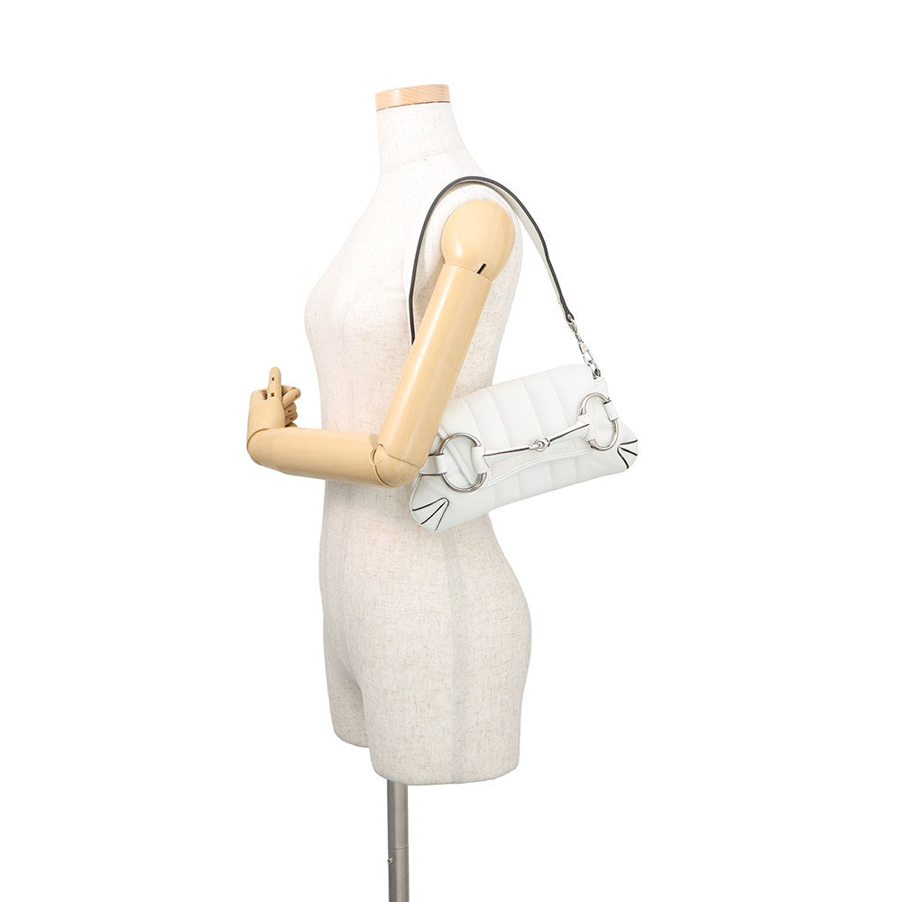 GUCCI Horsebit SmallBag White764339 Leather Size Small