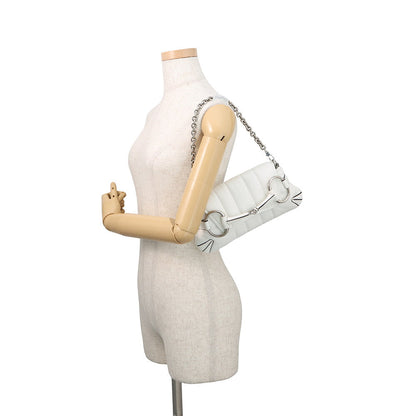 GUCCI Horsebit SmallBag White764339 Leather Size Small