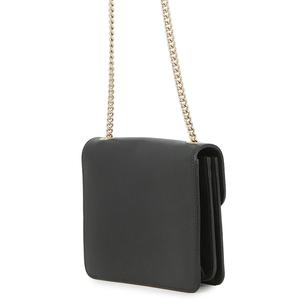 GUCCI Interlocking G ChainShoulder Bag Black510304 527620 Leather