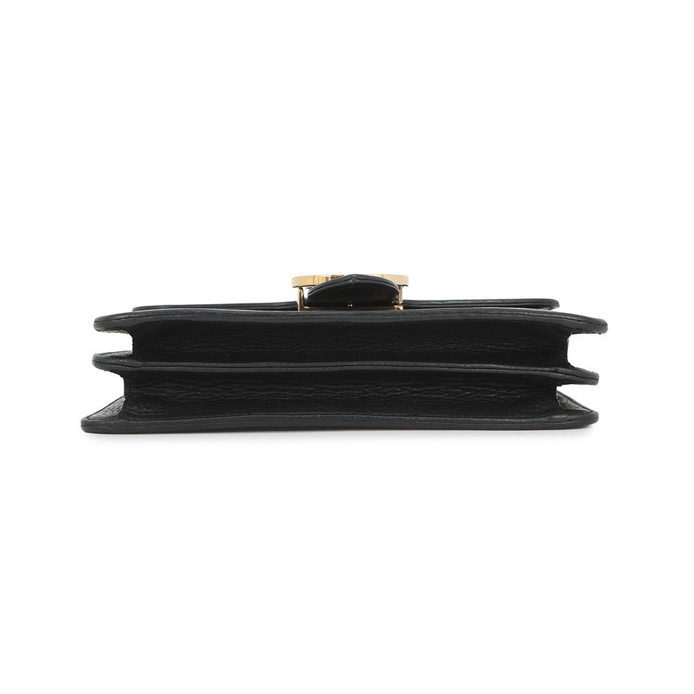 GUCCI Interlocking G ChainShoulder Bag Black510304 527620 Leather