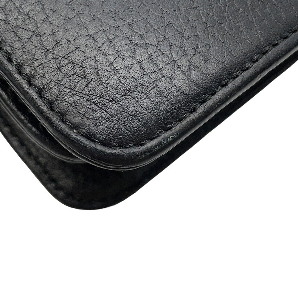GUCCI Interlocking G ChainShoulder Bag Black510304 527620 Leather