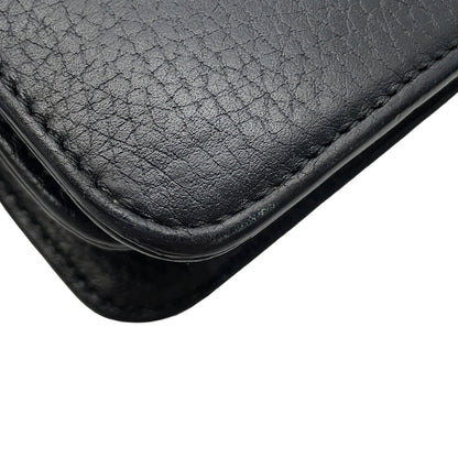 GUCCI Interlocking G ChainShoulder Bag Black510304 527620 Leather