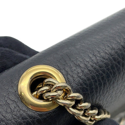 GUCCI Interlocking G ChainShoulder Bag Black510304 527620 Leather