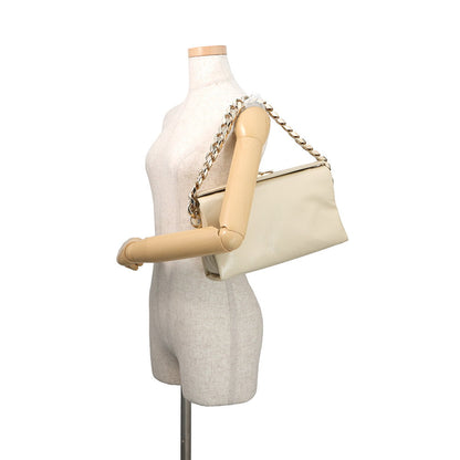 GUCCI Double G ChainShoulder Bag Ivory795902 Patent Leather