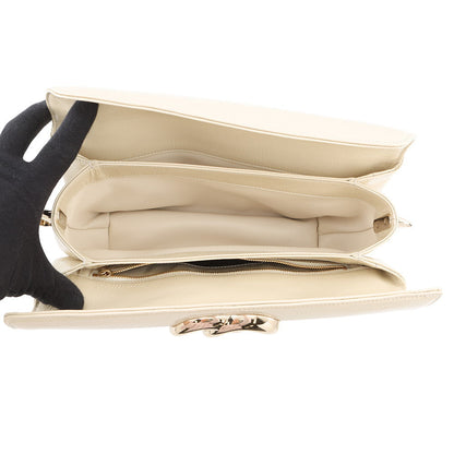 GUCCI Double G ChainShoulder Bag Ivory795902 Patent Leather