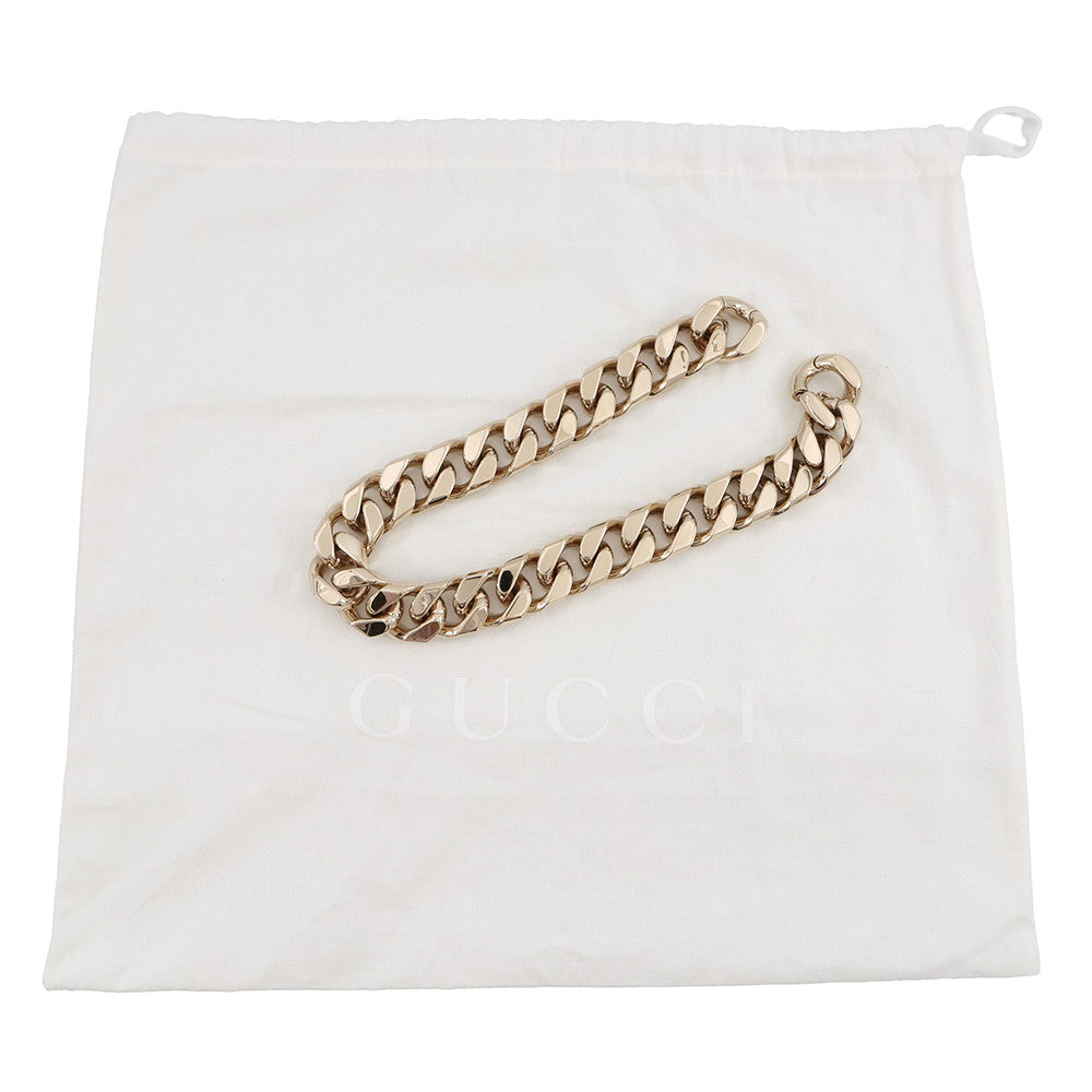 GUCCI Double G ChainShoulder Bag Ivory795902 Patent Leather
