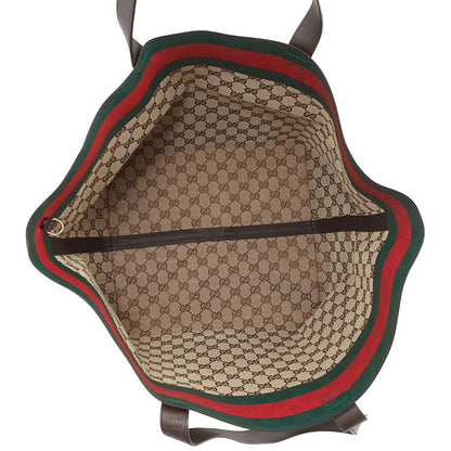 GUCCI Tortissima Tote Bag Beige/Brown788203 GG Canvas Leather Size Medium