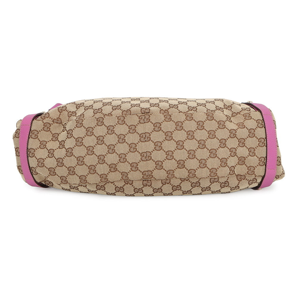 GUCCI Abbey Beige/Pink130736 GG Canvas Leather