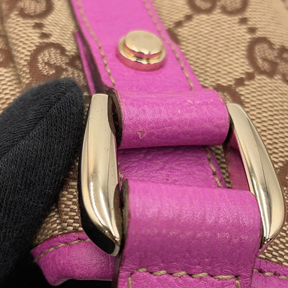 GUCCI Abbey Beige/Pink130736 GG Canvas Leather