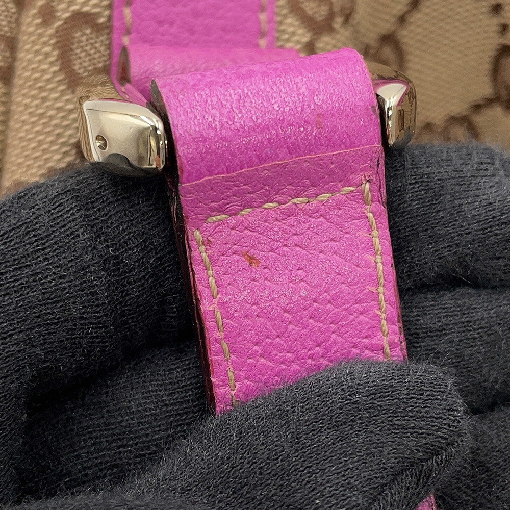 GUCCI Abbey Beige/Pink130736 GG Canvas Leather