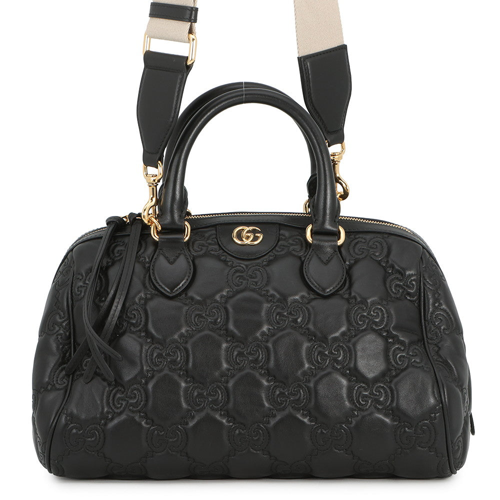 GUCCI GGMatelasse Handbag Black702242 Leather