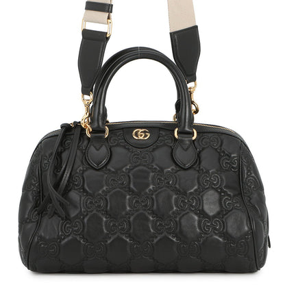 GUCCI GGMatelasse Handbag Black702242 Leather