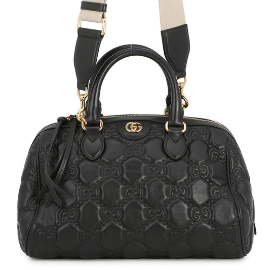 GUCCI GGMatelasse Handbag Black702242 Leather