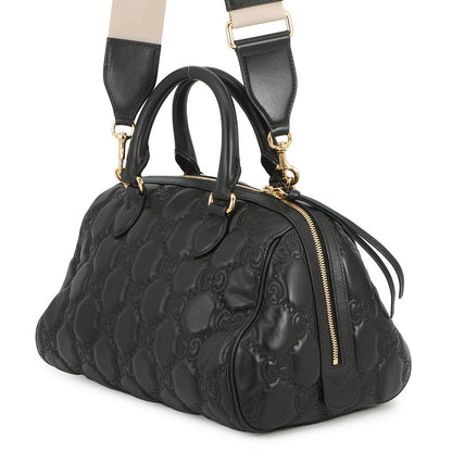 GUCCI GGMatelasse Handbag Black702242 Leather