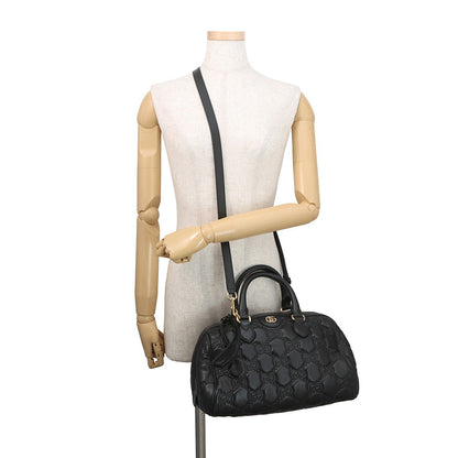 GUCCI GGMatelasse Handbag Black702242 Leather