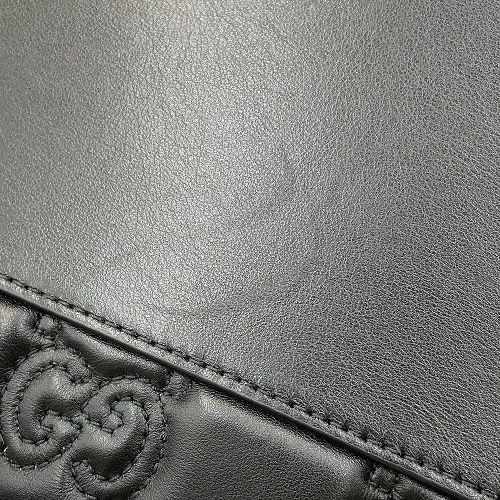 GUCCI GGMatelasse Handbag Black702242 Leather