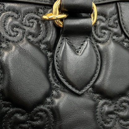 GUCCI GGMatelasse Handbag Black702242 Leather