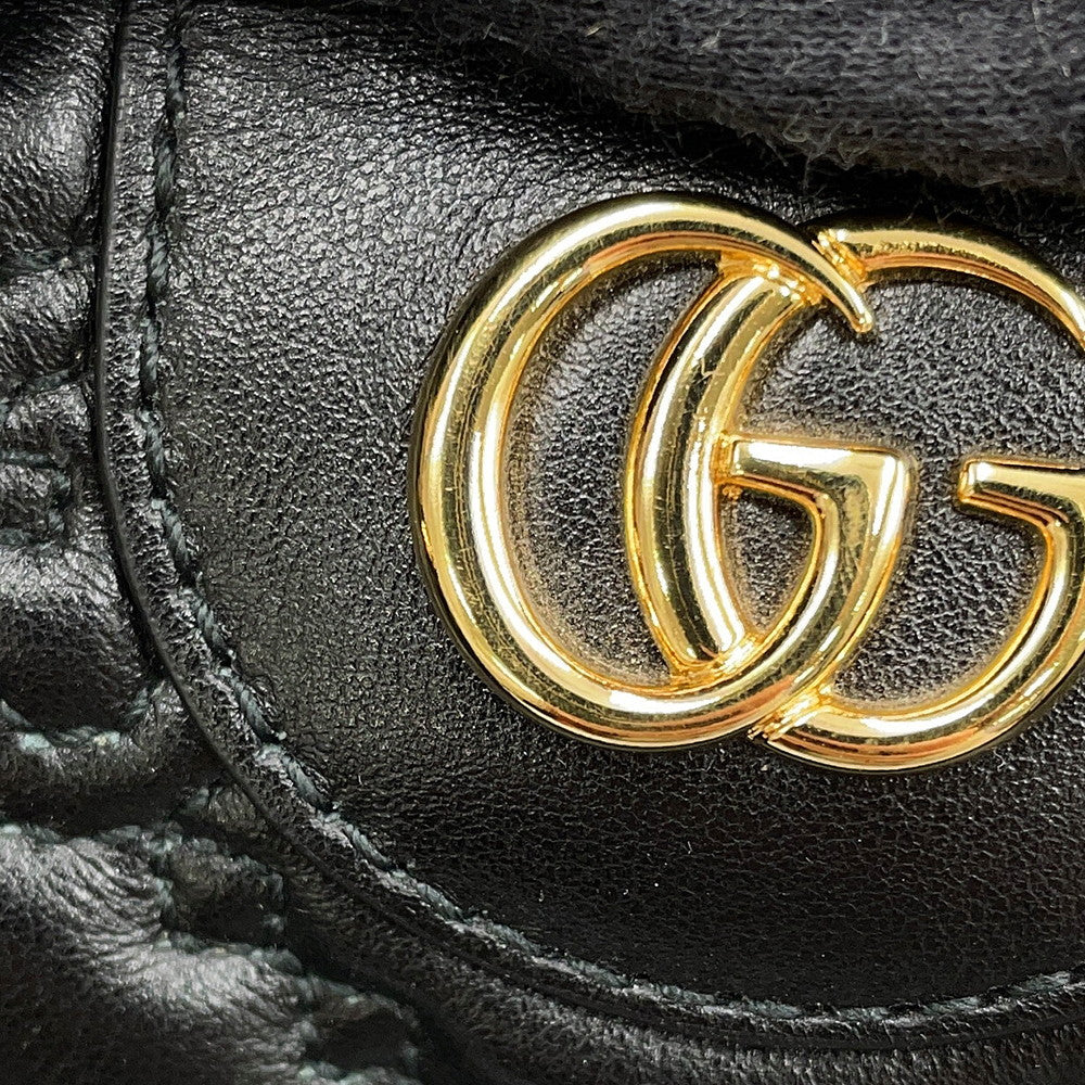 GUCCI GGMatelasse Handbag Black702242 Leather