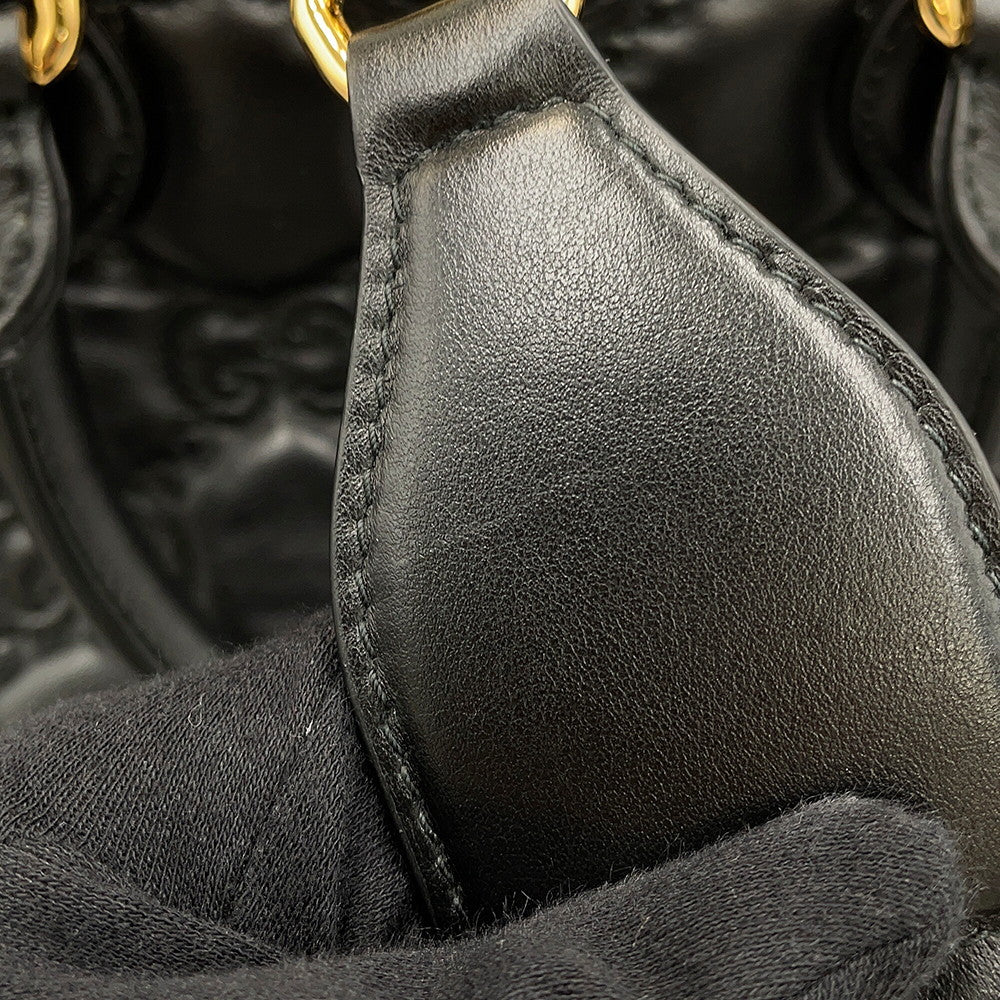GUCCI GGMatelasse Handbag Black702242 Leather