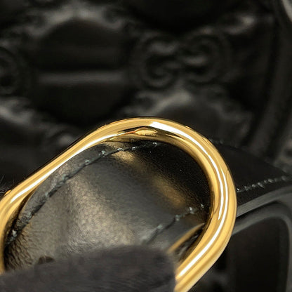 GUCCI GGMatelasse Handbag Black702242 Leather